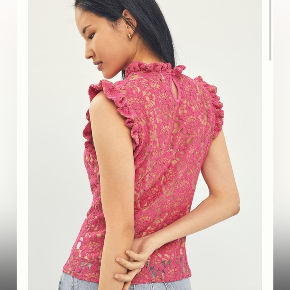 NWT Anthropologie Dolan Ruffle Lace Top - Picture 2 of 15